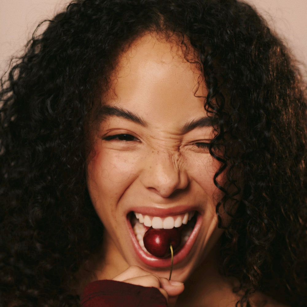 curly girl with volumized hair